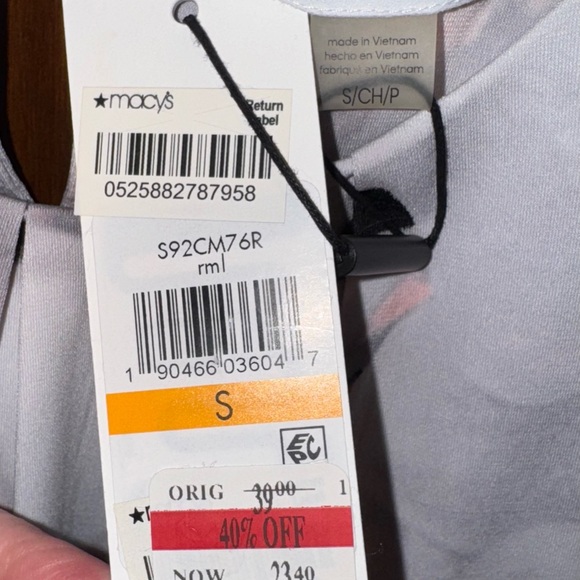 Calvin Klein: Pink Floral and Light Blue Blouse Set - Picture 6 of 6